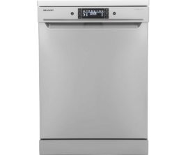 SHARP QW-GT35F444W Full-size Dishwasher - Stainless Steel
